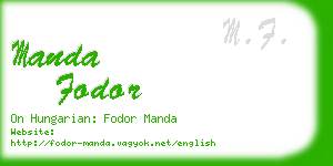 manda fodor business card